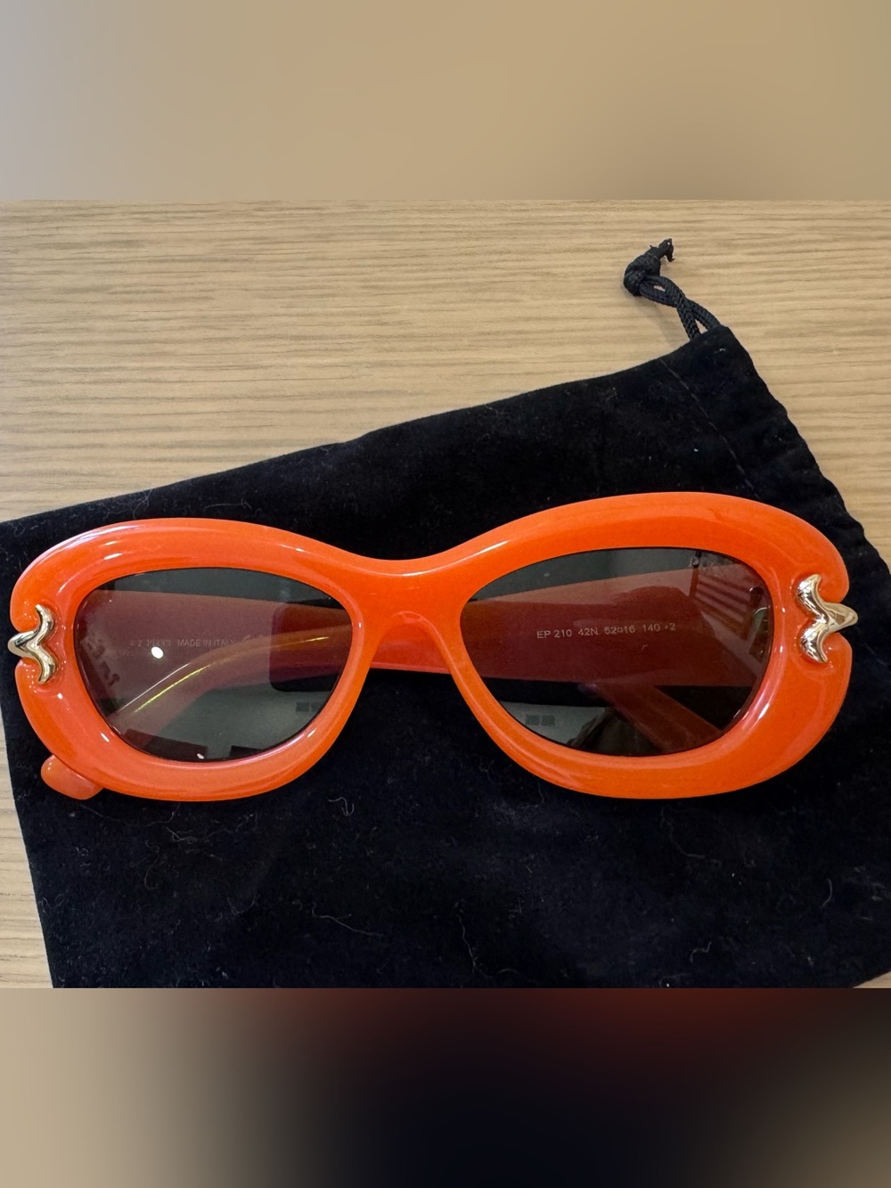 Emilio Pucci Orange Retro Oval Women's Sunglasses